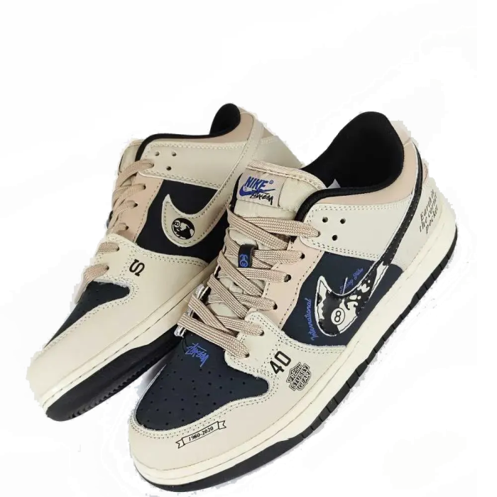 Nike SB Dunk Low x Stussy 40th Black Grey Beige