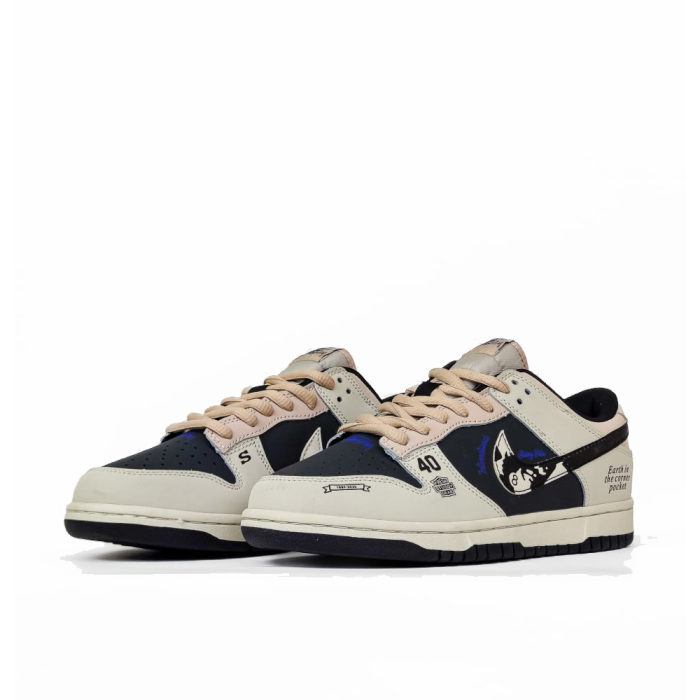 Nike SB Dunk Low x Stussy 40th Black Grey Beige
