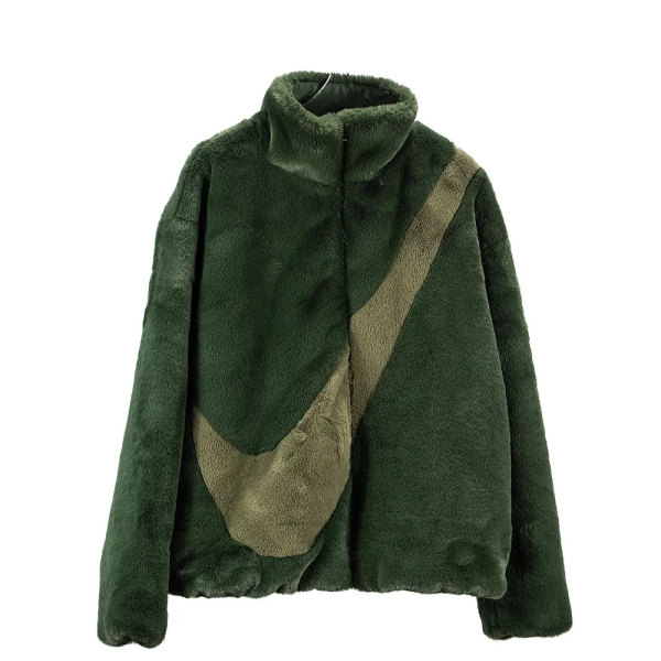 Кофта NIKE FAUX FUR JACKET MEDIUM OLIVE DO3791-335