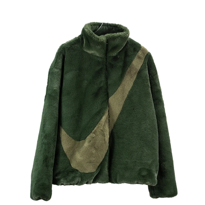 Кофта NIKE FAUX FUR JACKET MEDIUM OLIVE DO3791-335