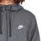 Толстовка NIKE M NSW CLUB HOODIE FZ BB GREY