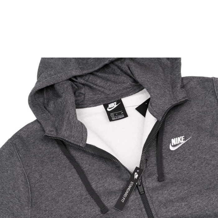Толстовка NIKE M NSW CLUB HOODIE FZ BB GREY