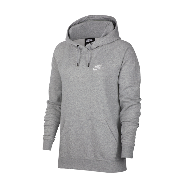 NIKE W ESSENTIAL FLEECE HOODIE GREY
