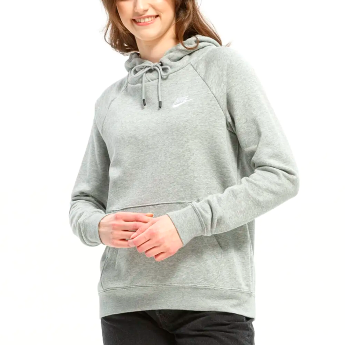 NIKE W ESSENTIAL FLEECE HOODIE GREY