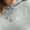 NIKE W ESSENTIAL FLEECE HOODIE GREY