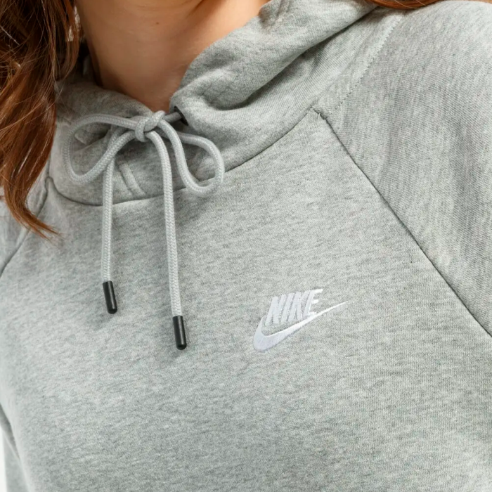 NIKE W ESSENTIAL FLEECE HOODIE GREY