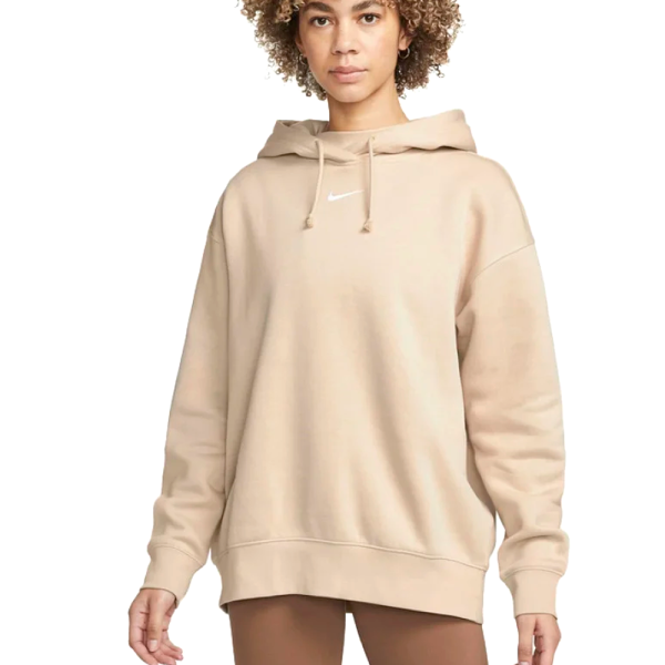 NIKE OVERSIZED FLEECE HOODIE BEIGE