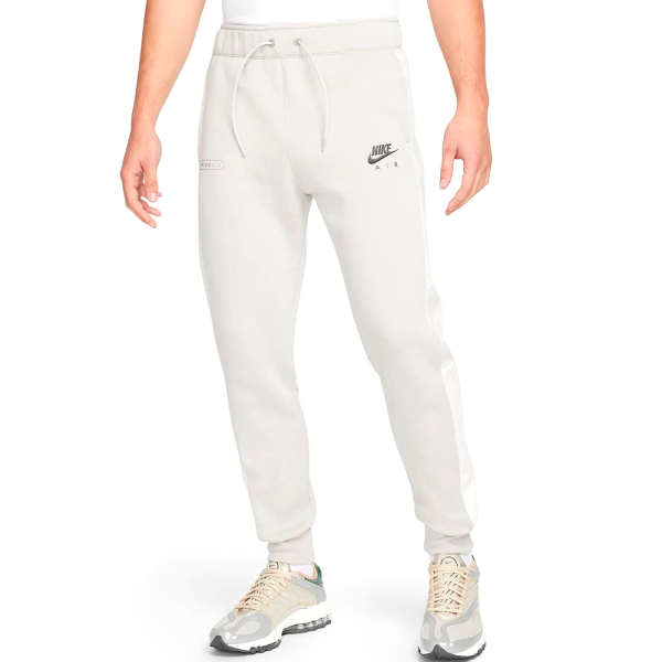 NIKE AIR BRUSHED BACK FLEECE JOGGERS WHITE