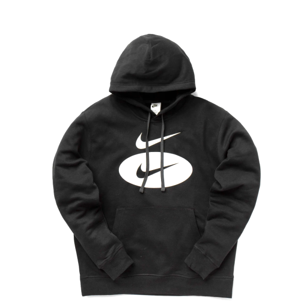 NIKE MENS FLEECE PULLOVER HOODIE BLACK