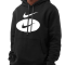 NIKE MENS FLEECE PULLOVER HOODIE BLACK