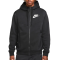 NIKE SPORTSWEAR HYBRID FULL-ZIP FLEECE HOODIE BLACK