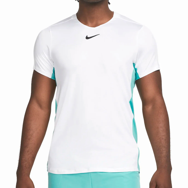 NIKE COURT DRI-FIT ADVANTAGE PRINTED TENNIS TOP WHITE