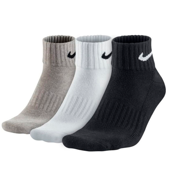 Шкарпетки NIKE CUSHION QUARTER TRAINING 3-PACK BLACK/GREY/WHITE