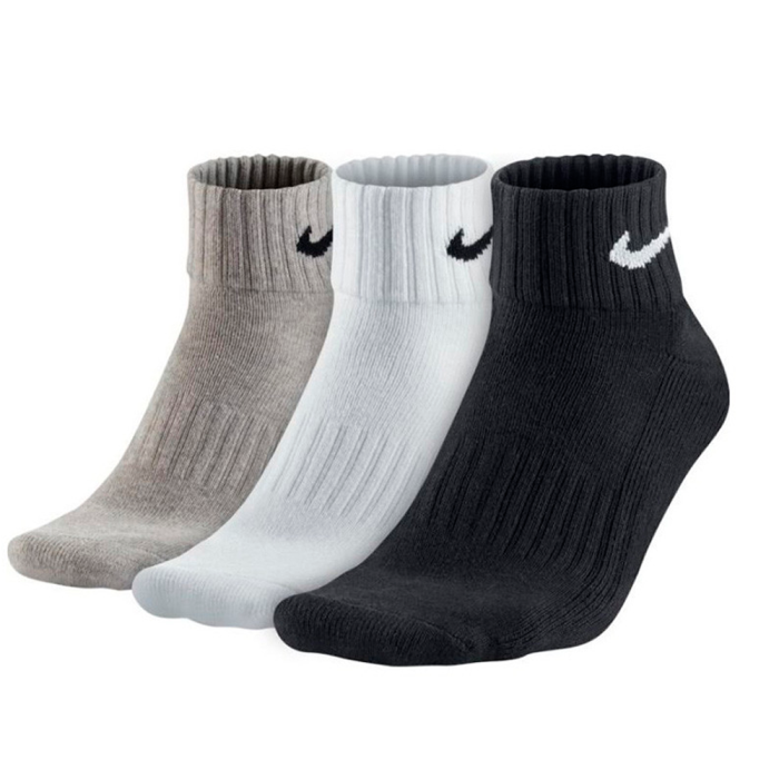 Шкарпетки NIKE CUSHION QUARTER TRAINING 3-PACK BLACK/GREY/WHITE