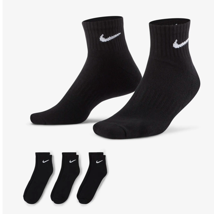 Носки NIKE U NK EVERYDAY CUSH ANKLE 3PR BLACK