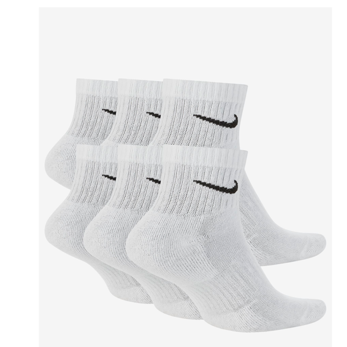 Шкарпетки NIKE EVERYDAY CUSHIONED TRAINING ANKLE SOCKS 6PR WHITE